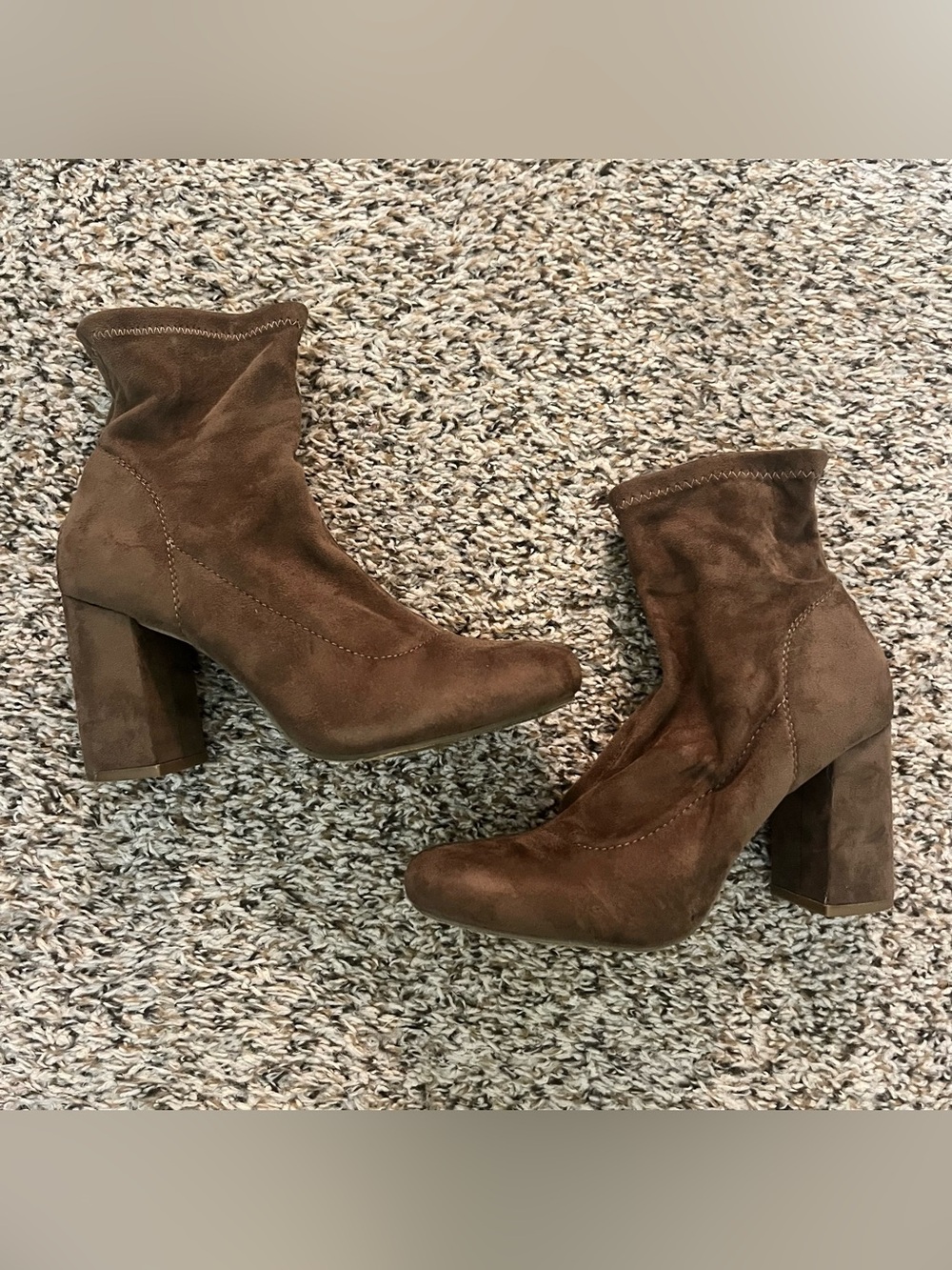 MIA Grey Block Heel Bootie Size 8